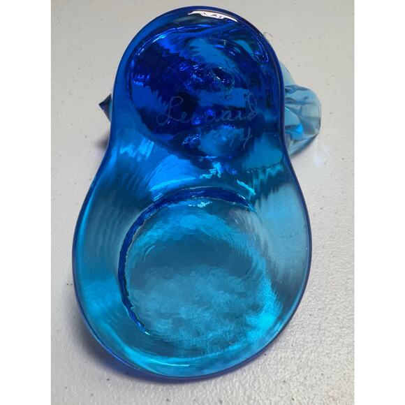 Vintage Leo Ward Signed 1994 Blue Bird Glass Votive/Candle Holder - Picture 5 of 6